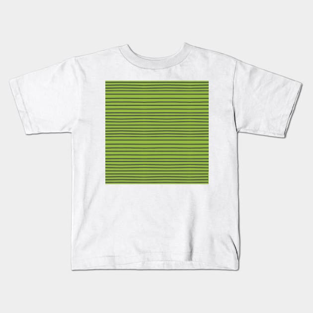 Grey stripes on green Kids T-Shirt by A_using_colors